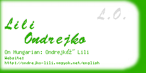 lili ondrejko business card